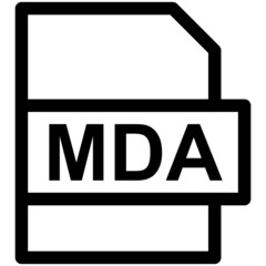 MDA File Format Vector line Icon Design