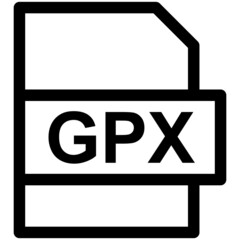 GPX File Format Vector line Icon Design