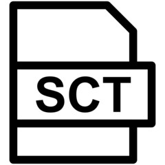 SCT File Format Vector line Icon Design