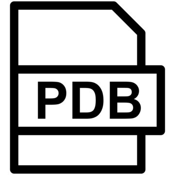 PDB File Format Vector line Icon Design