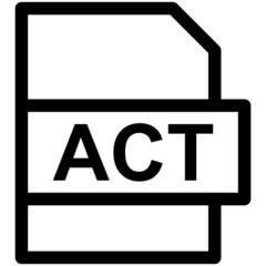 ACT File Format Vector line Icon Design