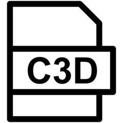 C3D File Format Vector line Icon Design