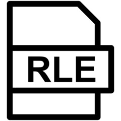 RLE File Format Vector line Icon Design