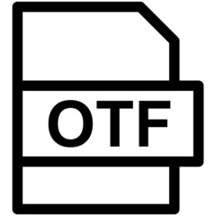 OTF File Format Vector line Icon Design