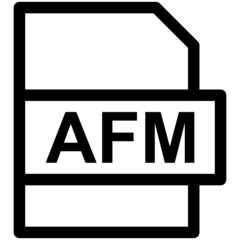 AFM File Format Vector line Icon Design