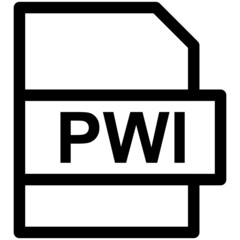 PWI File Format Vector line Icon Design