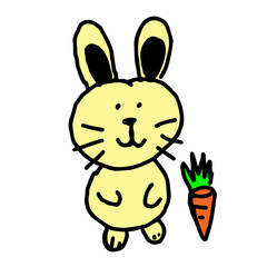 Cute rabbit cartoon hand draw , comic charactor