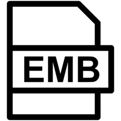 EMB File Format Vector line Icon Design