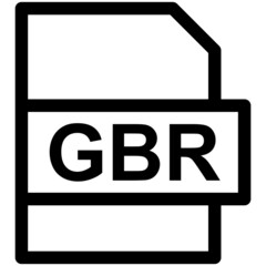 GBR File Format Vector line Icon Design