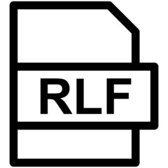 RLF File Format Vector line Icon Design