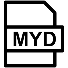 MYD File Format Vector line Icon Design - obrazy, fototapety, plakaty