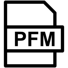 PFM File Format Vector line Icon Design