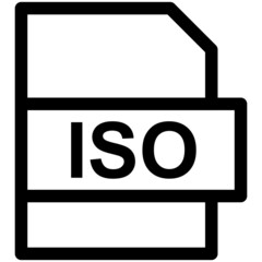 ISO File Formate Vector Line Icon Design