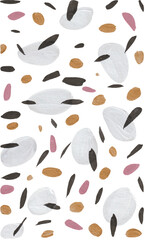 Abstract strokes background similar to leopard print and terrazzo at the same time are very artistic and creative, which will allow your design to be more recognizable.