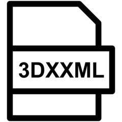 3DXXML File Format Vector line Icon Design