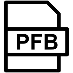 PFB File Format Vector line Icon Design