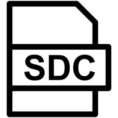 SDC File Format Vector line Icon Design
