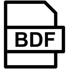 BDF File Format Vector line Icon Design