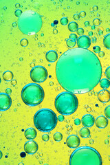 oil bubbles on glass