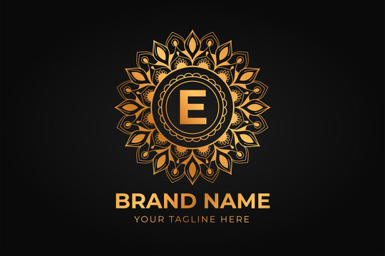 Luxury Mandala Brand Logo Design Template. Floral Mandala Logo. Mandala ornament floral design logo template