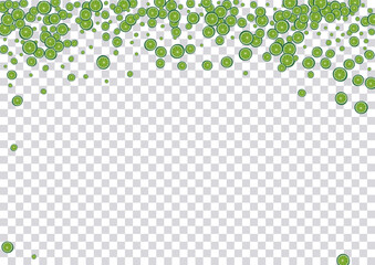 Juicy Lime Background Transparent Vector. Health Decoration. Green Citrus Lemonade. Repeat Citrus Bright Decoration.
