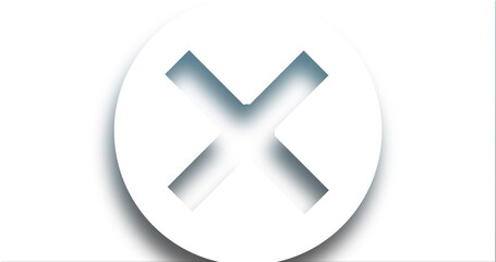 Image of white circles and crosses spinning on white background