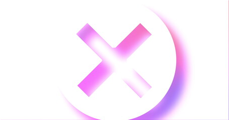 Obraz premium Image of white and rainbow circles and crosses spinning on white background