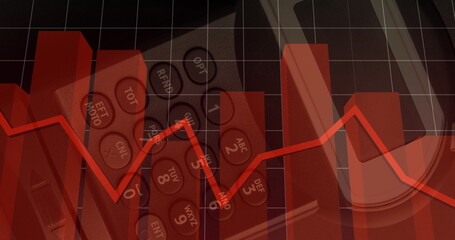 Image of financial data processing over payment terminal