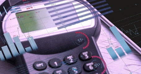 Image of financial data processing over credit card terminal