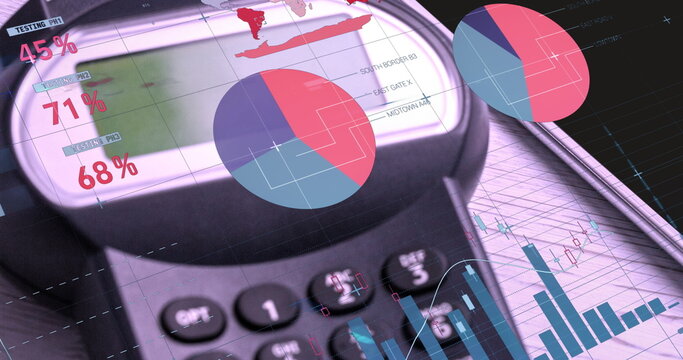 Image of financial data processing over credit card terminal