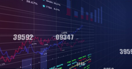 Image of numbers changing and financial data processing