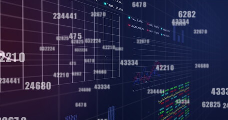 Image of numbers changing and financial data processing