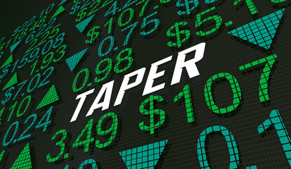 Taper Stock Market Impact Quantitative Easing Interest Rates 3d Illustration