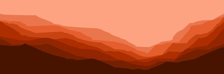 landscape mountain scenery vector illustration for pattern background, wallpaper, background template, and backdrop design	