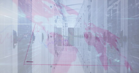 Coronavirus digital interface against server room