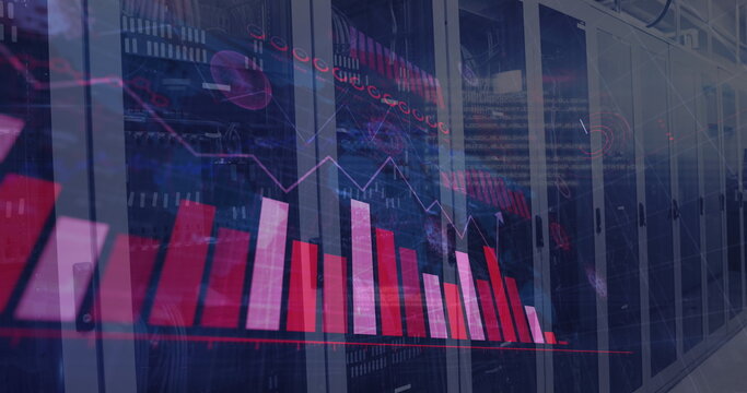 Coronavirus digital interface against server room - Powered by Adobe