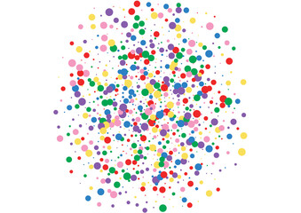 Yellow Dot Polka Texture. Round Banner Illustration. Red Bright Circle. Multicolored Border Confetti Background.