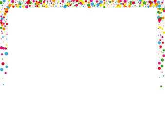 Blue Circle Event Background. Confetti Circular Illustration. Orange View Dot. Yellow Cartoon Round Texture.