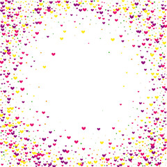 Pink Flying Confetti Illustration. Rose Shadow Backdrop. Purple Circle Burst. Red Tiny Texture. Romantic Wallpaper.