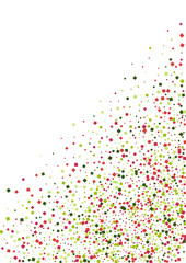 Geometric Green Digital Mosaic. Fete Dot Wallpaper. Red Explosion Confetti Texture. Square Top Illustration.