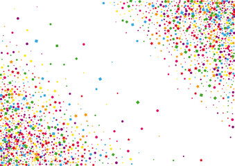 Yellow Christmas Square Illustration. Paper Dot Decoration. Orange Star Background. Event Confetti Background. Green Scattered Circle.