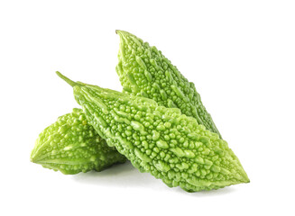 Bitter melon or Bitter gourd isolated on white background