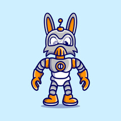 Fototapeta na wymiar cute bunny wearing robot armor