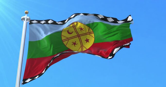 Wenufoye, flag of Chilean Mapuches. Loop