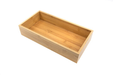 Wooden box or crate container isolated on white.