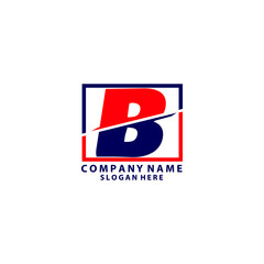 Modern B Letter Sliced Uppercase Logo Design