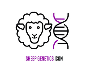 sheep genetic modification.
Genetic engineering science and medicine concept. Design element for scientific banner, poster.