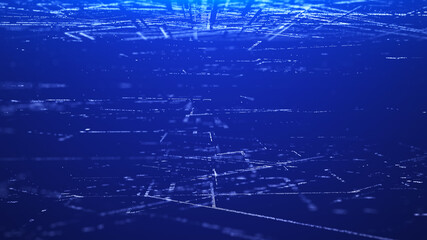 Future digital cyberspace. Sorting and analysis digital data. Technology matrix algorithm. Security storage data. 3d rendering.