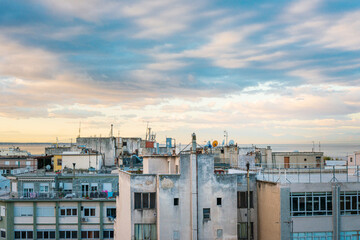 Street view of Modern architecture in Thessaloniki city, Greece