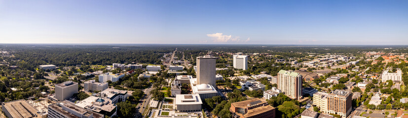 Aerial panorama Tallahassee Florida State Capitol